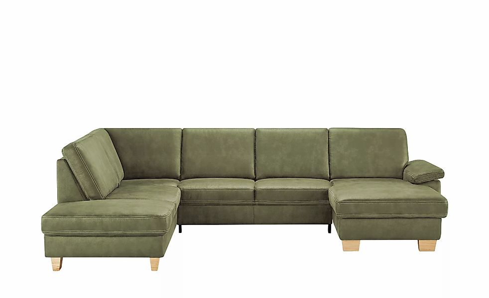 meinSofa Wohnlandschaft  Kunstleder Samu ¦ grün ¦ Maße (cm): B: 316 H: 90 T günstig online kaufen