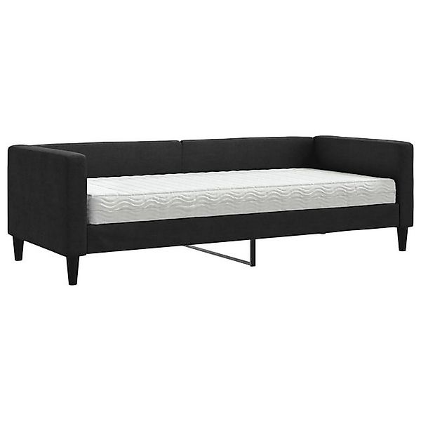 vidaXL Bett, Tagesbett mit Matratze Schwarz 80x200 cm Stoff günstig online kaufen
