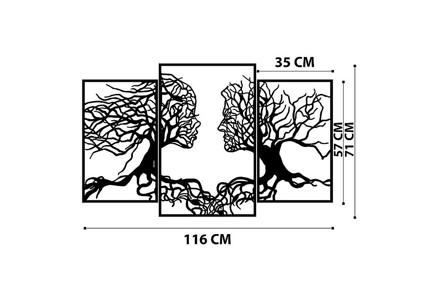 Wallity Wanddekoobjekt 100% METAL (Thickness: 1,2mm), 116 x 71 cm Z1114 günstig online kaufen