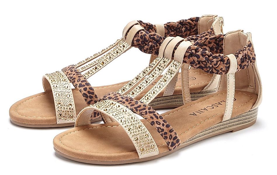 LASCANA Sommerschuh, Sandalette, Sandale mit Verzierung und kleinem Keilabs günstig online kaufen