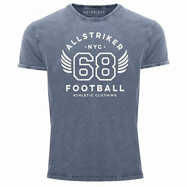 Neverless Print-Shirt Herren Vintage Shirt College NYC 68 Football Athletic günstig online kaufen