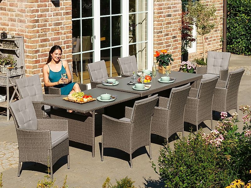 KONIFERA Garten-Essgruppe "Mailand", (Set, 31 tlg., 10x Sessel, 1x AZ-Tisch günstig online kaufen