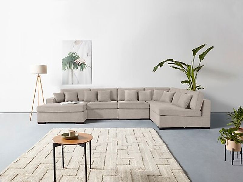 Home affaire Wohnlandschaft »Skara U-Form«, Lounge-Sofa mit Federkernpolste günstig online kaufen