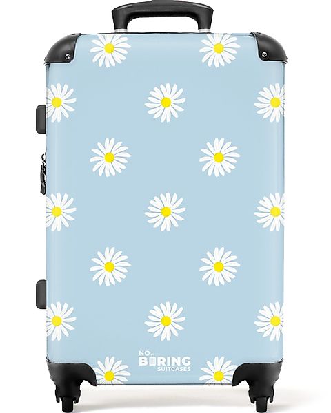 NoBoringSuitcases.com© Hartschalen-Trolley Pastellblau mit Gänseblümchen 67 günstig online kaufen