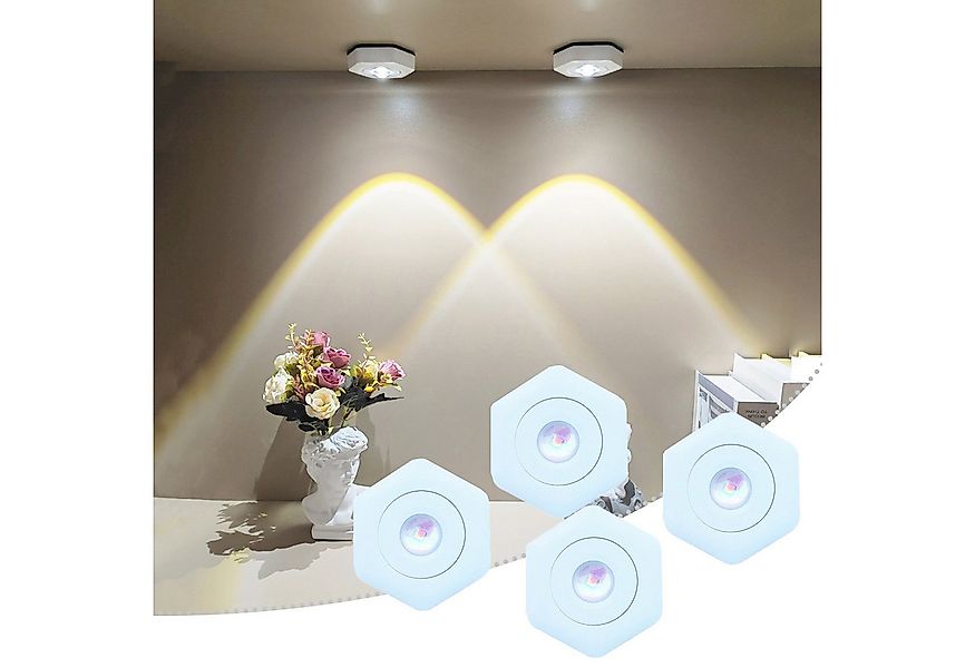 MUPOO Unterschrankleuchte LED-Spots Batteriebetrieben 1/2/4er-Pack, Kabello günstig online kaufen