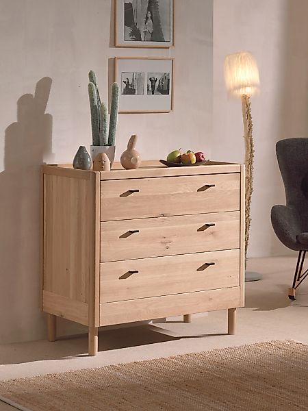 Home affaire Wickelkommode "WickelKommode aus massvier Eiche natur geölt, z günstig online kaufen