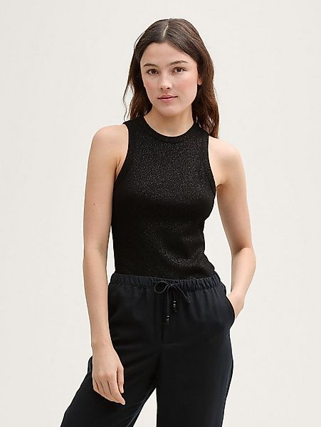 TOM TAILOR Denim Trägertop T-Shirt Coated Ripp Top mit Glitzer-Effekt günstig online kaufen