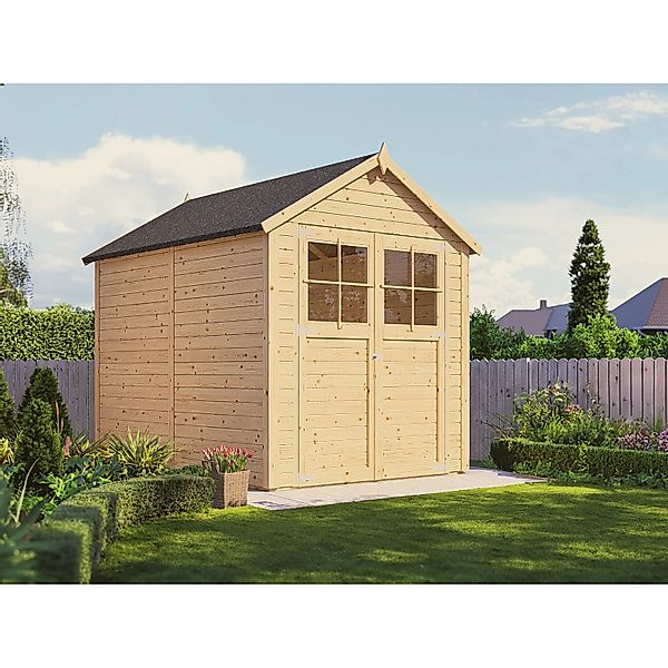 Bertilo Holz-Gartenhaus Osterbek 239 cm x 181 cm Natur FSC® günstig online kaufen