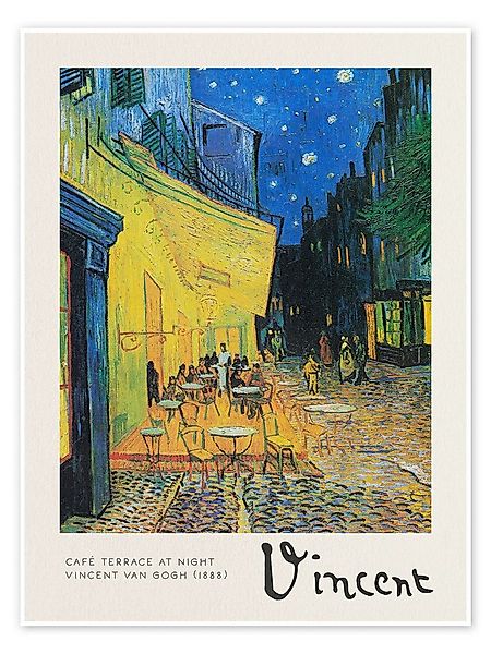 Posterlounge Wandbild Caféterrasse am Abend, 1888, Vincent van Gogh, erhält günstig online kaufen