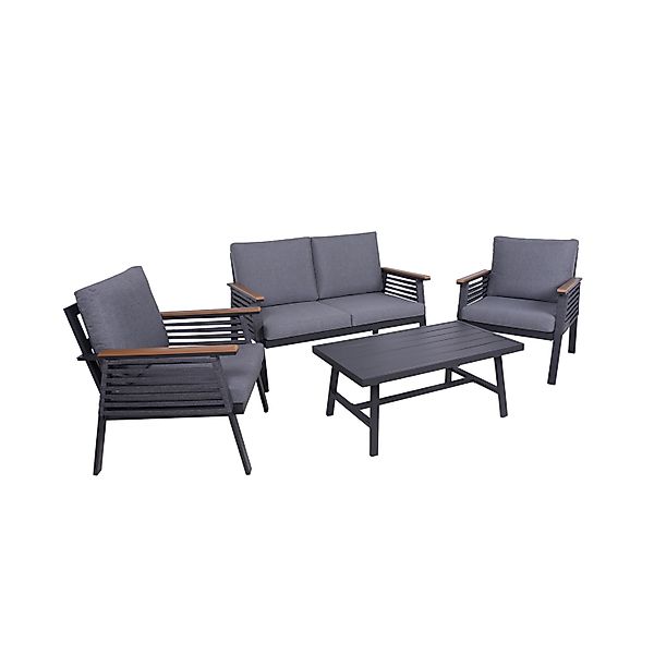 Garden Pleasure Lounge-Gruppe Denia 4-teilig Anthrazit-Grau günstig online kaufen