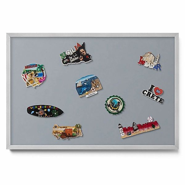 Tulup Magnettafel Wand-Magnettafel für Reisesouvenirs Farbe Grau 60x40 cm B günstig online kaufen