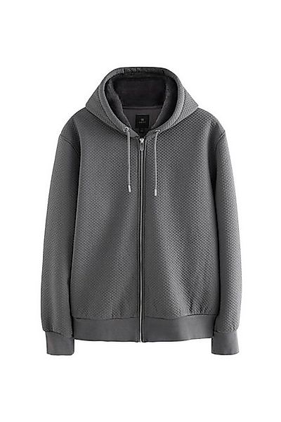 Next Kapuzenpullover Struktierte Premium Fleecejacke mit Reißverschluss (1- günstig online kaufen