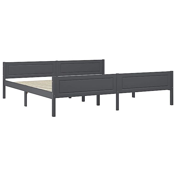 vidaXL Massivholzbett Grau Kiefer 200x200 cm649544 günstig online kaufen