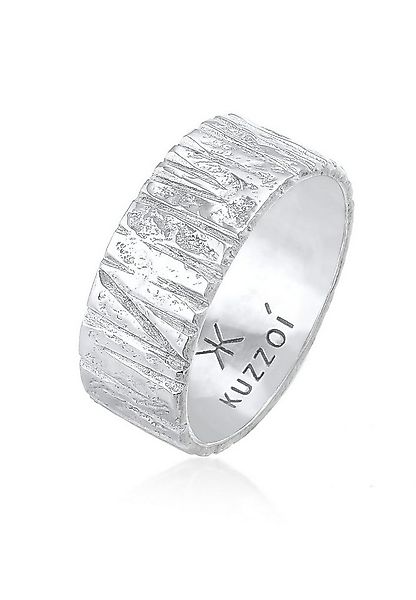Kuzzoi Silberring Bandring Breit Struktur Gehämmert 925 Silber günstig online kaufen