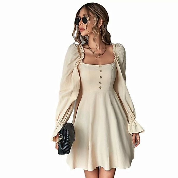 RUZU UG Dirndl Kleid mit Puffärmeln, langärmliges A-Linien-Kleid (1-tlg) günstig online kaufen