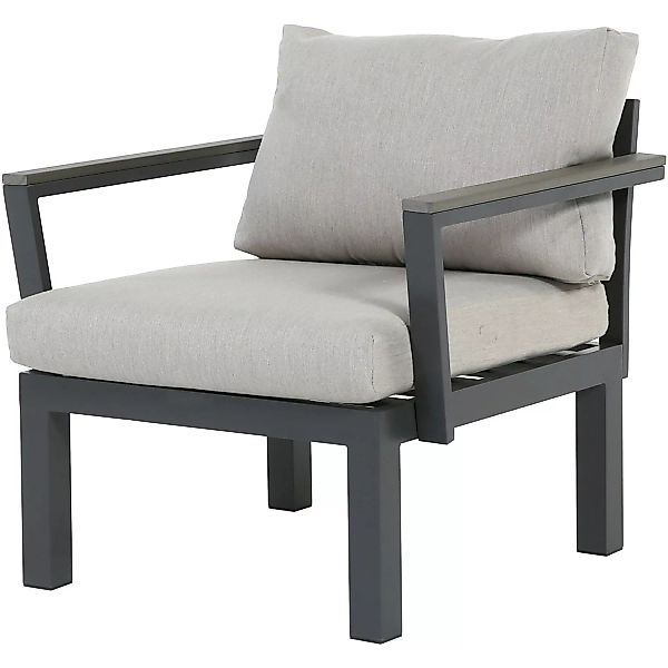 Gartenfreude Aluminium-Sessel Ambience 75 x 63 x 44 cm Dunkelgrau-Hellgrau günstig online kaufen