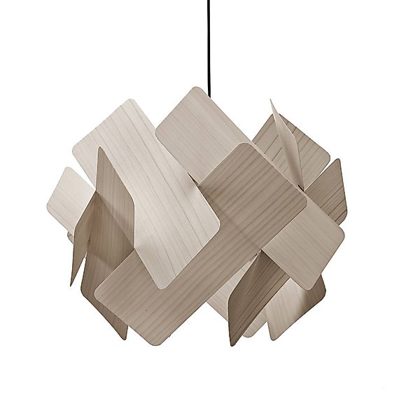 LZF Pendellampe Escape, grau/nickelfarben, Ø 30 cm, Holz günstig online kaufen