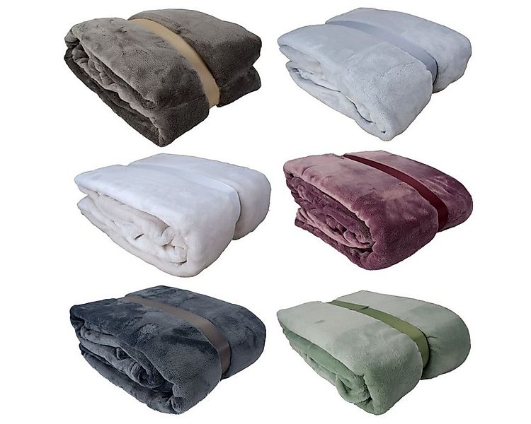 Wohndecke Kuscheldecke XXL 180x220cm in 6 Farben Wählbar Große Wohndecke, V günstig online kaufen