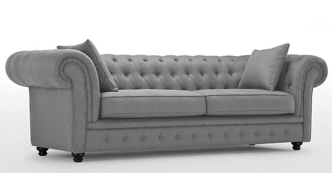 Xlmoebel Sofa Neues Chesterfield Polster-Sofa in Grau, XXL Größe für 4 Pers günstig online kaufen