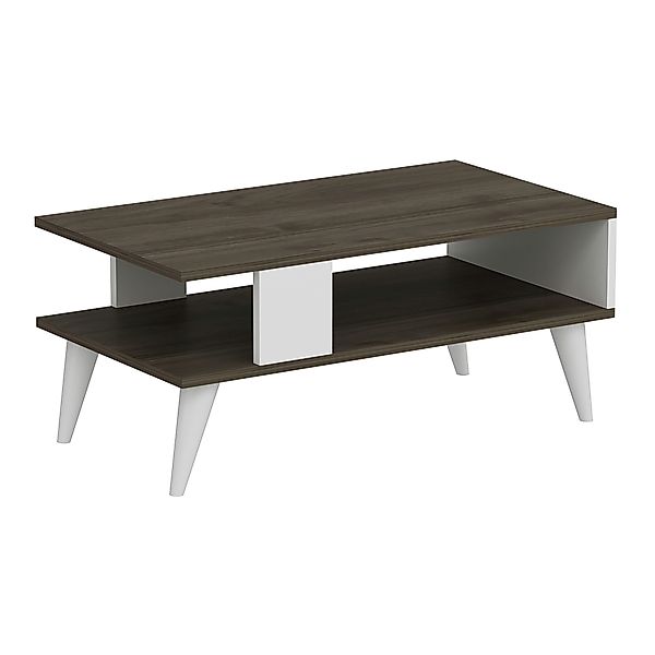 en.casa Couchtisch, »Lycksele« Wohnzimmertisch 40x90x45cm Walnuss-Optik/Wei günstig online kaufen