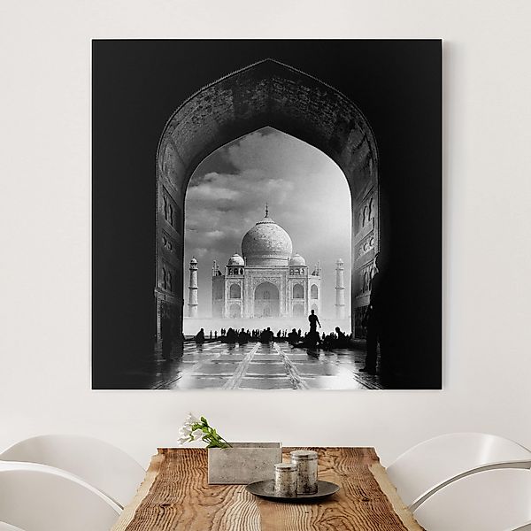 Leinwandbild - Quadrat Das Tor zum Taj Mahal günstig online kaufen