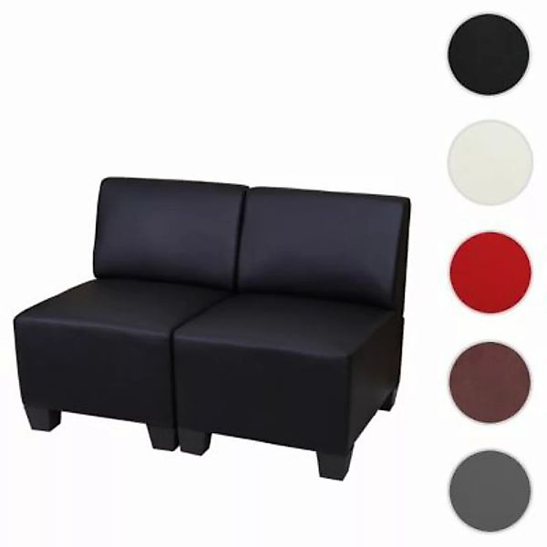 HWC Mendler Modular 2-Sitzer Sofa, schwarz ohne Armlehnen günstig online kaufen