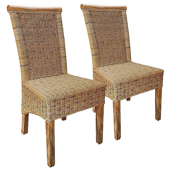 Amagohome Rattanstuhl Esszimmerstühle Set 2 Stück günstig online kaufen