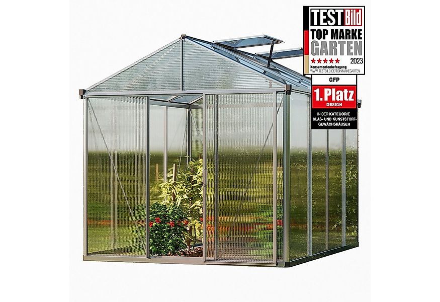 GFP Gewächshaus Premium 22, 10 mm Wandstärke, mit 2 automatischen Fensteröf günstig online kaufen