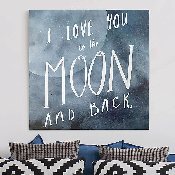Leinwandbild Spruch - Quadrat Himmlische Liebe - Mond günstig online kaufen