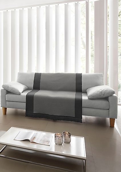Biederlack Sofaschoner "Cotton Cover Salt & Pepper" mit Fransen günstig online kaufen
