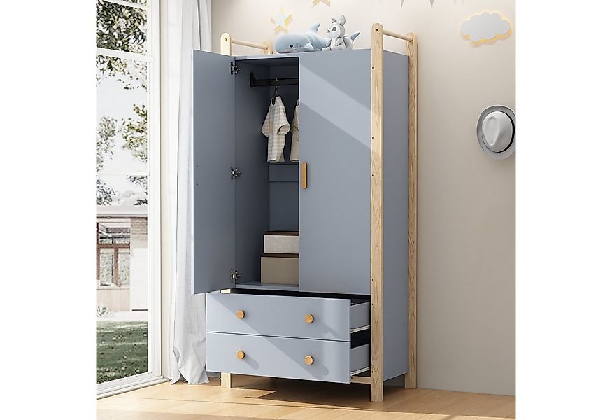MODFU Kleiderschrank mit Schubladen und Kleiderstange (Flurgarderobe, Highb günstig online kaufen