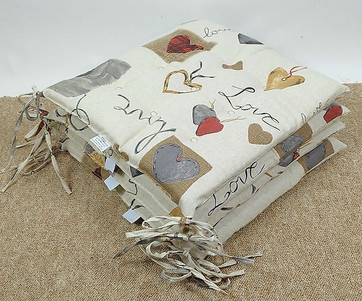 Rattani Sitzkissen Set 4 x Stuhlkissen / Sitzkissen Fabia 40 x 40 cm Dicke günstig online kaufen