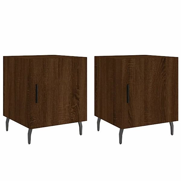 vidaXL Nachttische 2 Stk Braun Eichen-Optik 40x40x50 cm Holzwerkstoff Model günstig online kaufen