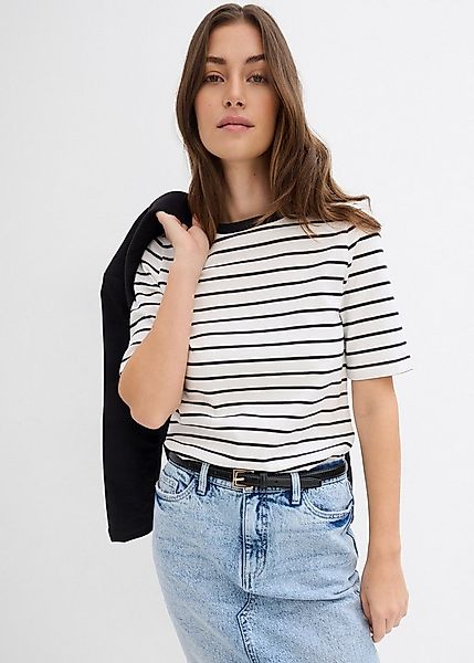 bonprix T-Shirt Halbarm, aus reiner Baumwolle günstig online kaufen