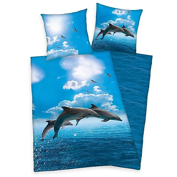 Herding Kinderbettwäsche Delphin Bettwäsche Set Delfin günstig online kaufen