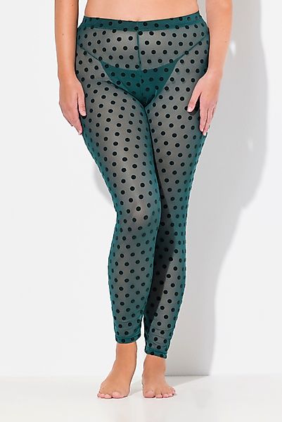 Ulla Popken Feinstrumpfhose Strumpf-Leggings Mesh Flock-Punkte günstig online kaufen