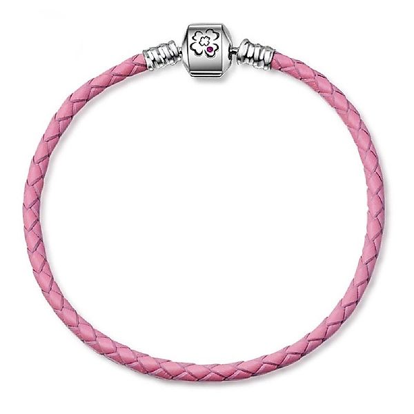 PANDACHARMS Lederarmband Rosa Leder Charm Armband, günstig online kaufen