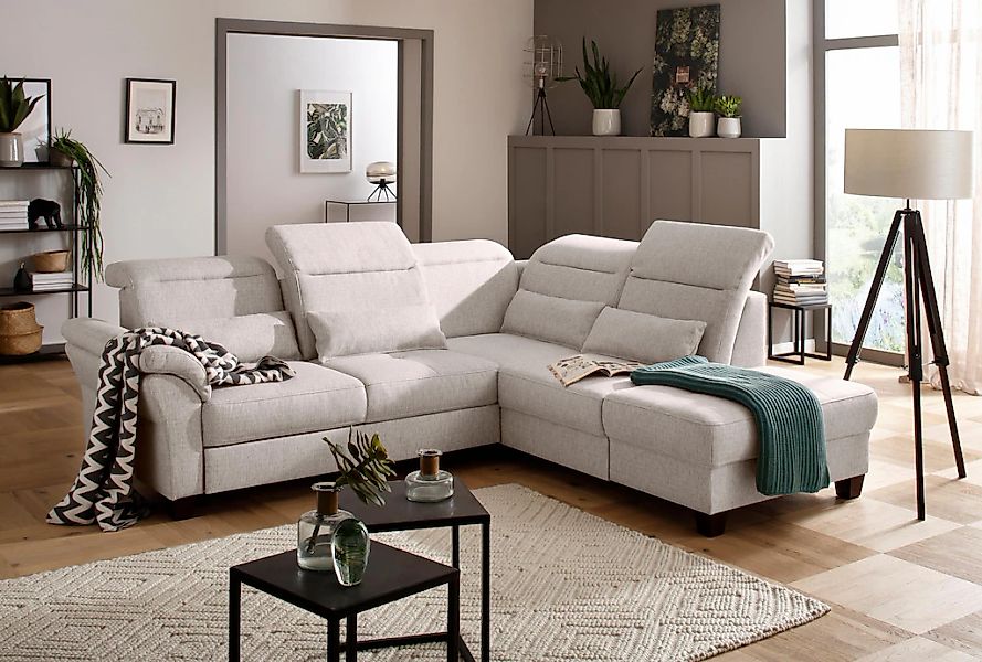 Home affaire Ecksofa »Solvei L-Form« wahlweise auch mit Kopfteilverstellung günstig online kaufen