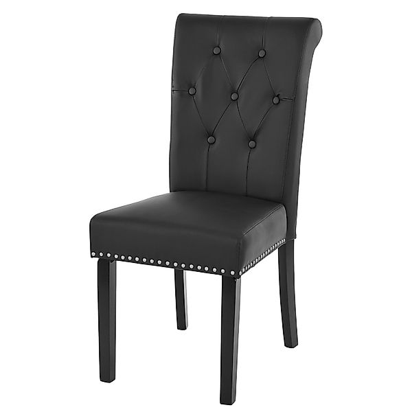 MCW Esszimmerstuhl Chesterfield Il 2er-Set Kunstleder Schwarz Dunkle Beine günstig online kaufen