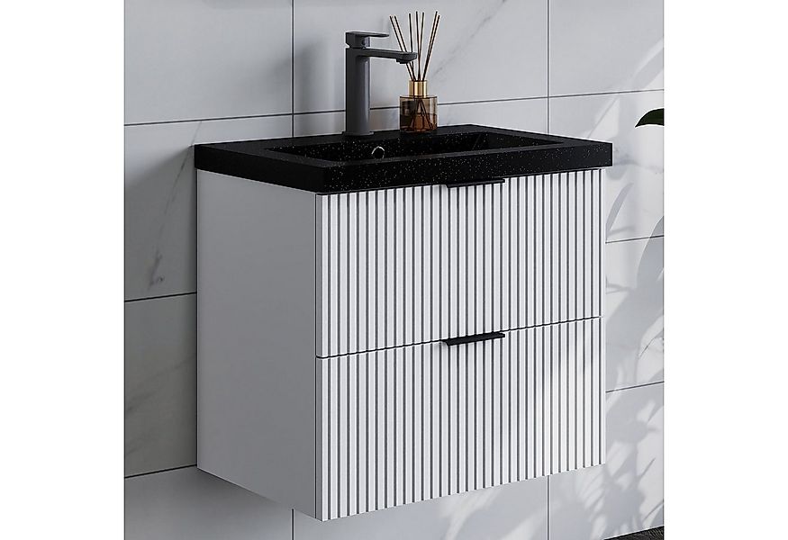 duschspa Waschtisch Waschbecken mit Unterschrank Badmöbel Set Hängeschrank, günstig online kaufen