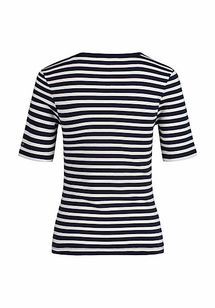 Gant T-Shirt SLIM STRIPED 1X1 RIBBED KA T-SHIRT mit dezentem Logoschriftzug günstig online kaufen