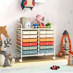 COSTWAY Rollcontainer, mit Schubladen Kunststoff, Rollwagen günstig online kaufen