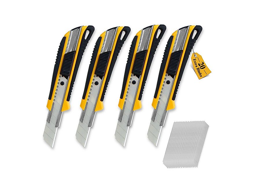 CCLIFE Montagewerkzeug Cuttermesser Kartonmesser mit Ersatzklingen, (4-tlg) günstig online kaufen