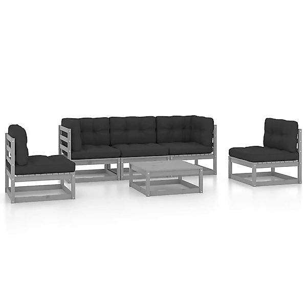 6-tlg. Garten-lounge-set Mit Kissen Kiefer Massivholz günstig online kaufen