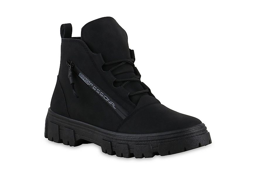 VAN HILL Damen Warm Gefüttert Schnürstiefeletten Stiefeletten Zipper Schuhe günstig online kaufen