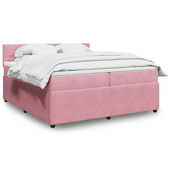 vidaXL Boxspringbett mit Matratze Rosa 200x200 cm Samt 3290135 günstig online kaufen