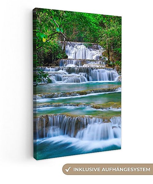 OneMillionCanvasses® Leinwandbild Wasserfall - Bäume - Natur - Dschungel, F günstig online kaufen