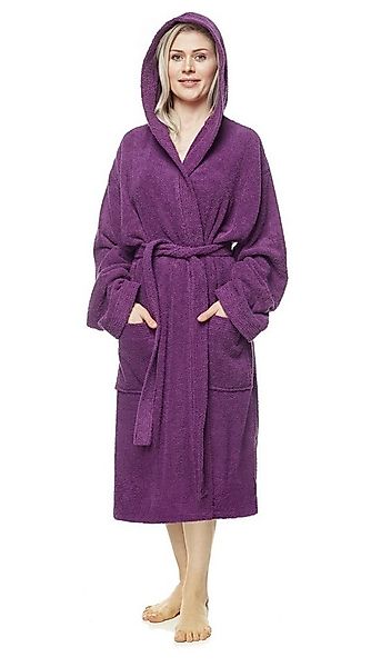 Arus Damenbademantel Pandora, waden lang, mit Kapuze, 100% Baumwolle, für S günstig online kaufen