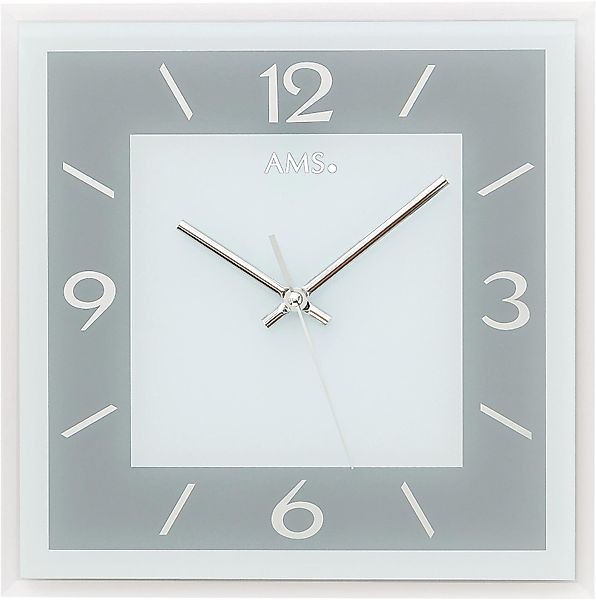AMS Wanduhr W9573 (Quarzuhr,Glas,Wohnzimmer,Esszimmer,Küche,Arbeitszimmer,B günstig online kaufen