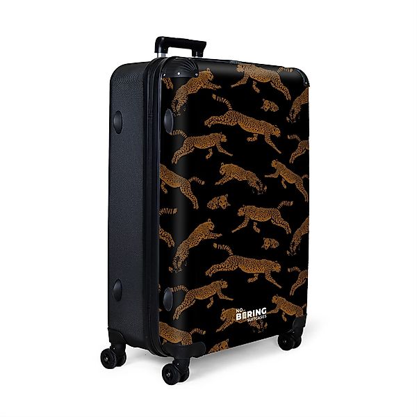 NoBoringSuitcases.com© Hartschalen-Trolley Schwarz mit Panthern 77 günstig online kaufen